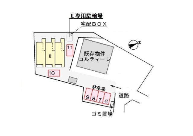 コルティーレⅡの駐車場|駐車場