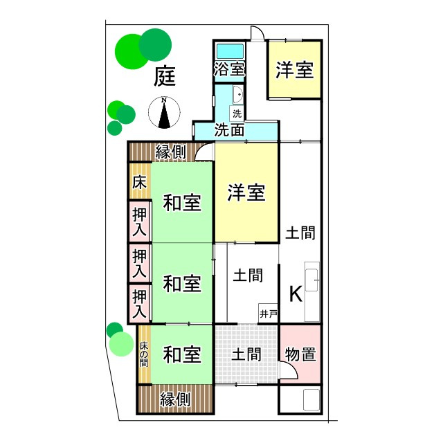 鷹峯北鷹峯町中古戸建の間取り