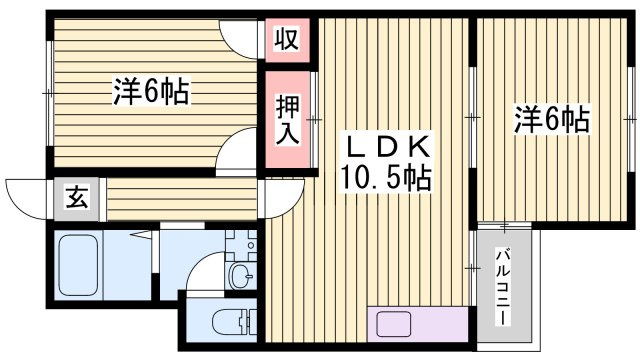 野里寺町中村コーポの間取り