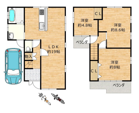 八尾市宮町4丁目中古一戸建の間取り