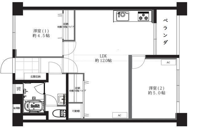 大森駅前住宅１号棟の間取り|間取りです。