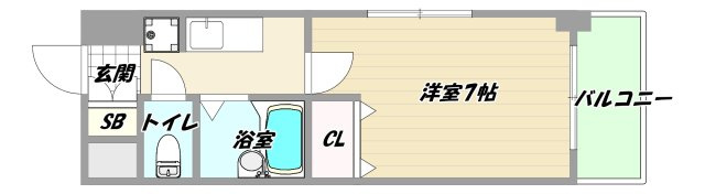 大阪市東淀川区東中島１丁目の賃貸マンションの間取り