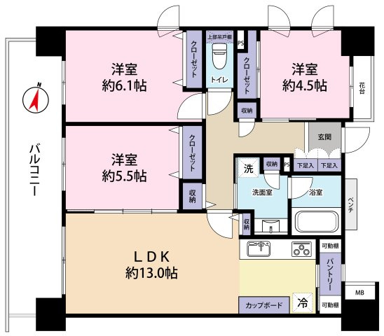 御殿山デュープレックス葛西城本丸の間取り|10階部分・角部屋住戸につきまして日当たり・通風・眺望良好。2022年にフルリノベーションをしたお部屋ですので室内は大変きれいな状態です。