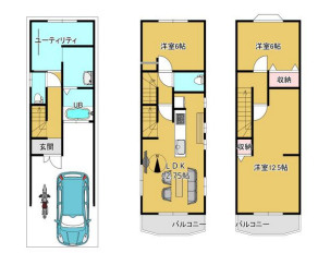 東大阪市近江堂3丁目中古一戸建の間取り