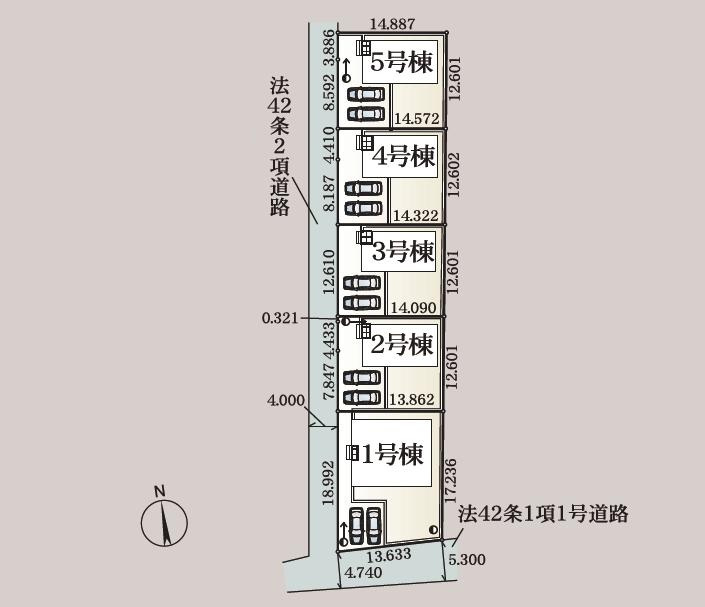 桜川市真壁町飯塚第2　新築戸建　1号棟の区画図