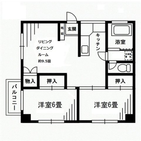 六本木ハイツの間取り|間取りです。