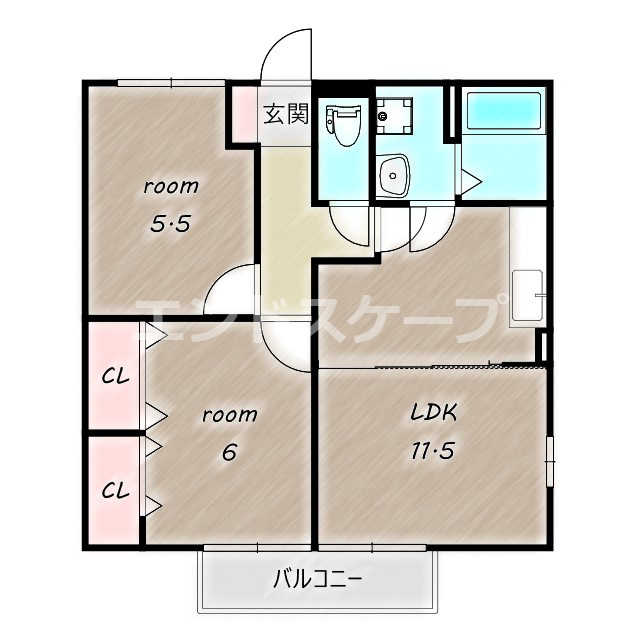 西中居ハイツＡの間取り|高崎、前橋エリアのお部屋探しはエンドスケープまで！お客様の理想お聞かせ下さい♪