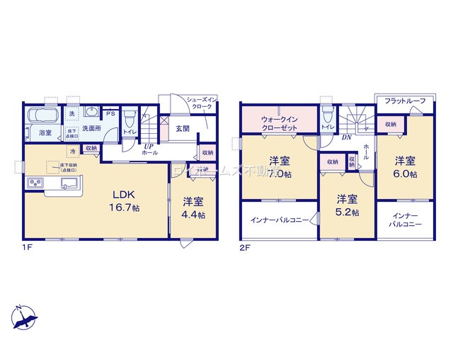 【間取り】 | 一宮市奥町字県郭25-1『仲介料無料』新築戸建て | 2号棟