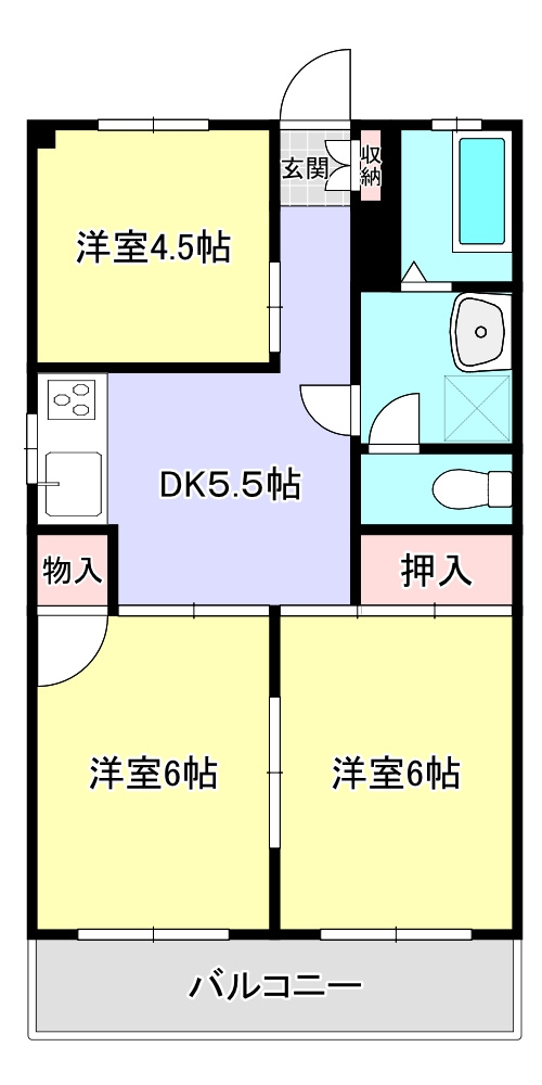 森山ハイツの間取り