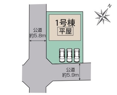 【仲介手数料無料】新築戸建　熊谷市拾六間787-43（全１棟）の区画図