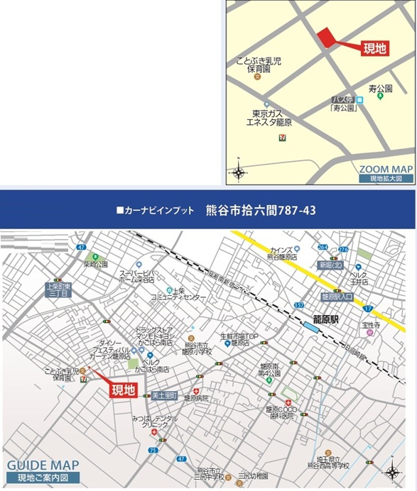 【仲介手数料無料】新築戸建　熊谷市拾六間787-43（全１棟）の地図