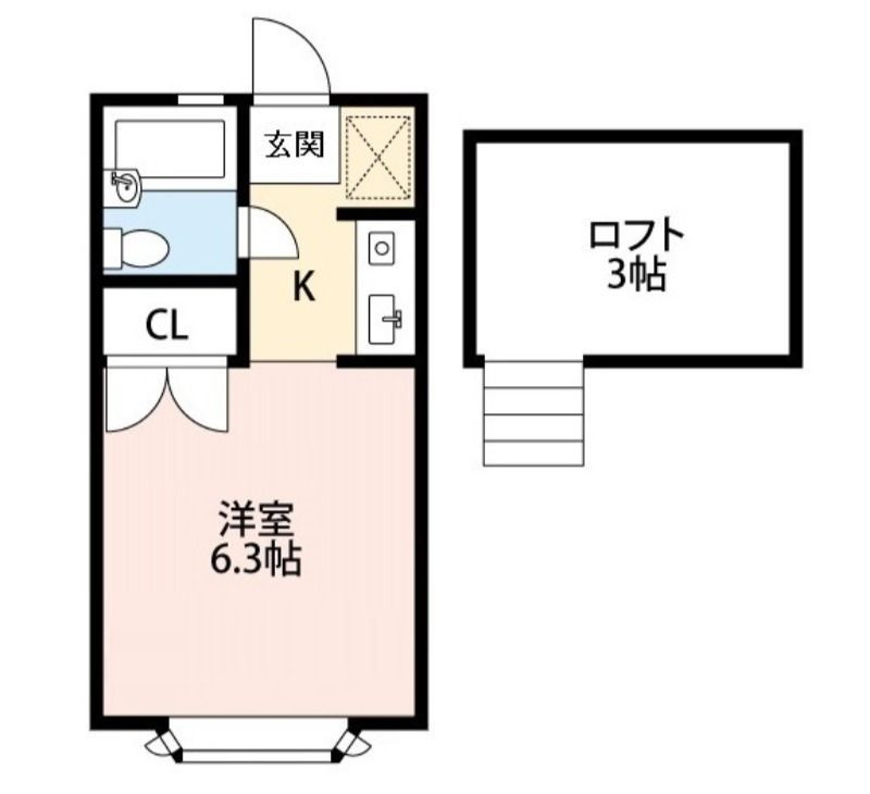 ローズアパートQ63番館の間取り