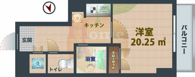 【間取り】 | ルーブル野方弐番館 | 1Kのお部屋です。