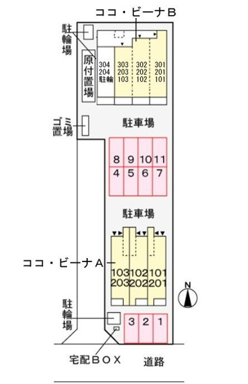 【駐車場】 | ココビーナＡ