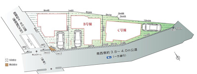 【区画図】 | 新宿区西新宿5丁目　新築戸建　C号棟 12280万円