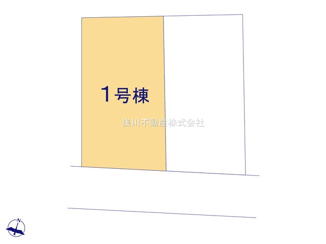 八王子市　万町　新築一戸建ての区画図|～南道路に面している整形地～