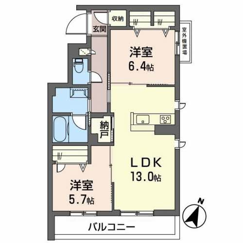 シャーメゾングラン茶屋之町の間取り