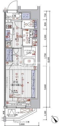 豊島区東池袋２丁目の賃貸マンションの間取り