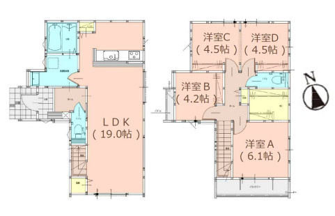 【間取り】 | 福岡市東区香椎駅東1丁目2期　1号棟（全1棟）【仲介手数料無料・0円】 | 平日、土日祝日もお好きな日時にご見学可能です。お気軽にお問合せ下さい。