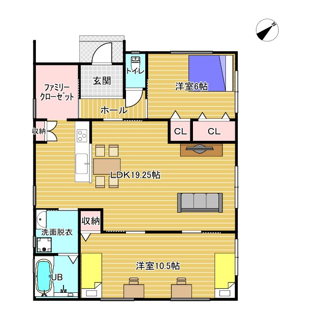 阿南市那賀川町赤池　新築戸建ての間取り