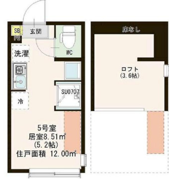 中野区松が丘２丁目のアパートの間取り
