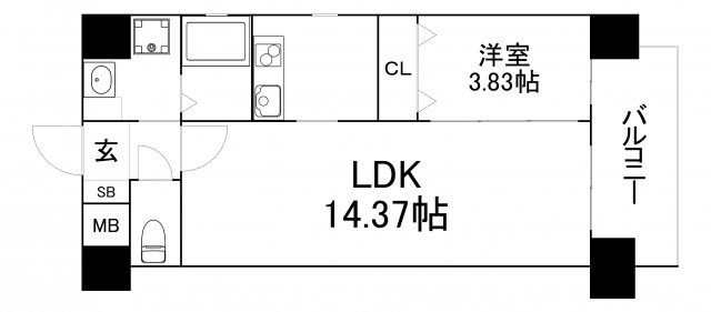 【間取り】 | ブリリアント扇町公園