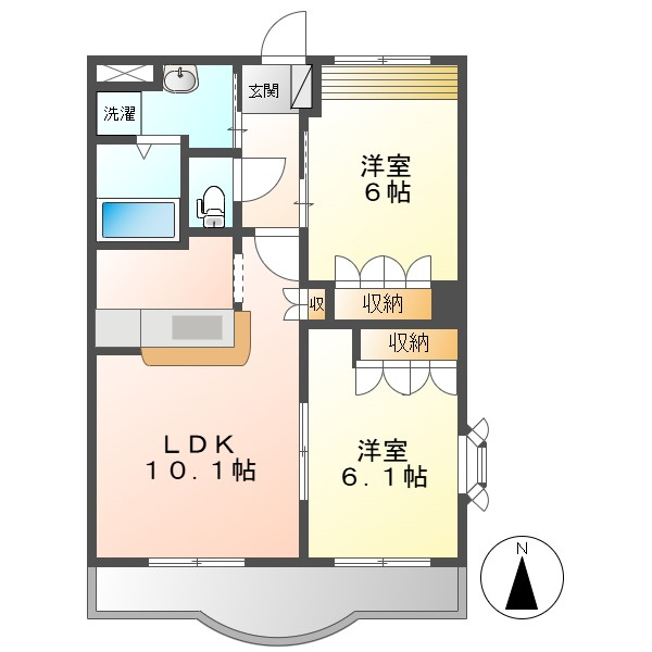 アベニール弐番館の間取り