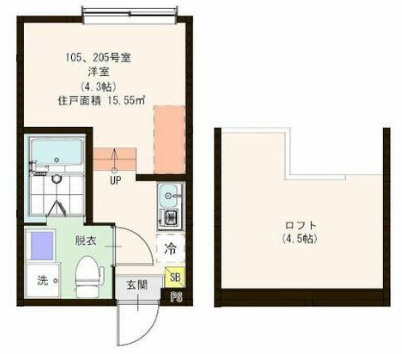 足立区西綾瀬３丁目のアパートの間取り