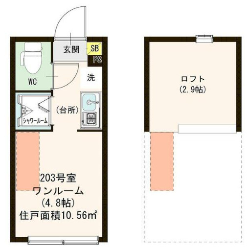杉並区浜田山１丁目のアパートの間取り