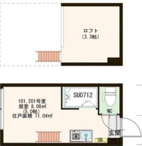 杉並区高円寺北２丁目のアパートの間取り