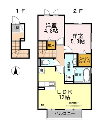 【間取り】 | ペルテ飛鳥 A棟【名古屋市賃貸・瑞穂区】