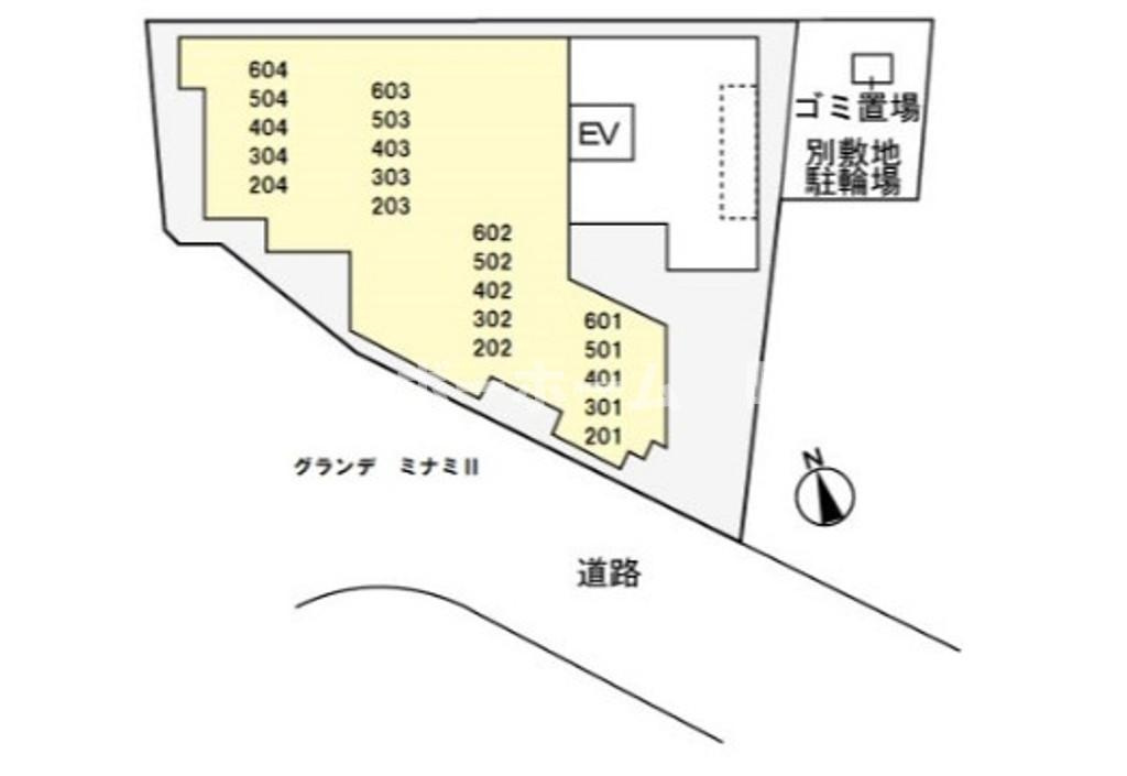 グランデ　ミナミ2※初期費用分割あと払いサービス利用可能物件の区画図