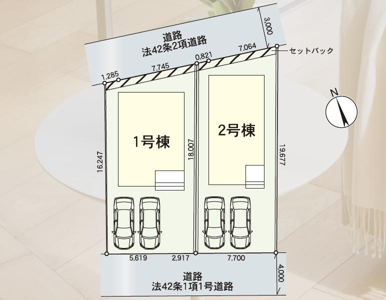 水戸市新荘第4　新築戸建　2号棟の区画図