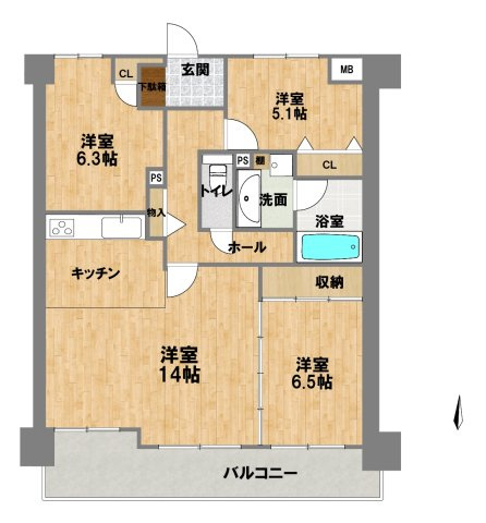 アービング夙川公園の間取り