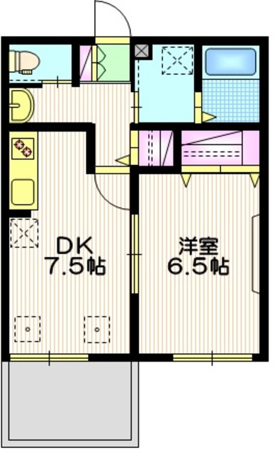 ブランシャルマンの間取り|１ＤＫの間取り