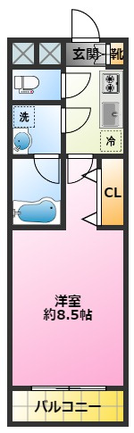 アルコバレーノ武蔵小杉Ⅱの間取り|インターネット使用料無料♪
