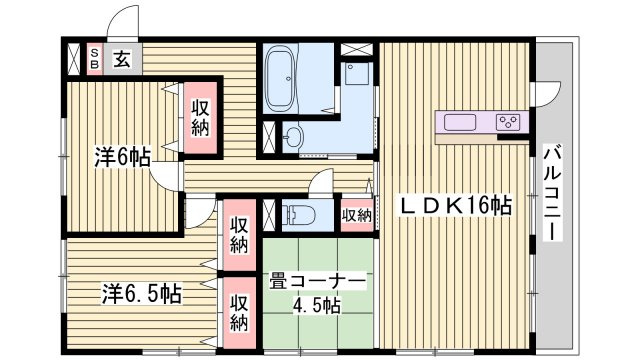 パークハイム弐番館　A棟の間取り
