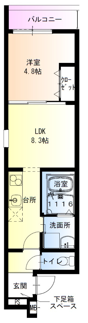 フジパレス八戸ノ里3番館の間取り