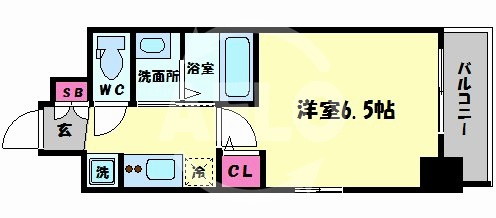 クリスタルグランツ難波WESTの間取り|クリスタルグランツ難波WEST　開放感ある間取
