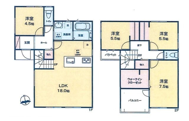 【間取り】 | 和光市下新倉4丁目　新築分譲住宅　全4棟（成増店） | ※図面と現況が異なる場合は現況優先となります。
