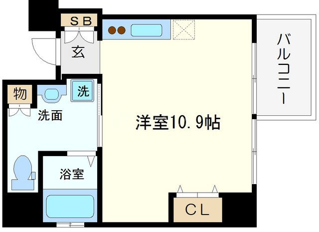 大阪市中央区高津３丁目の賃貸マンションの間取り