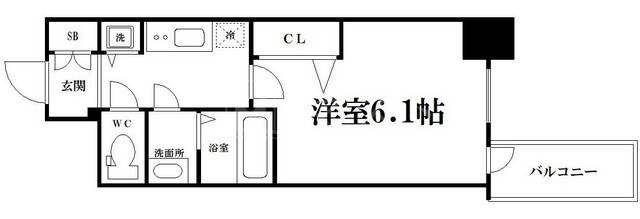 大阪市中央区南船場１丁目の賃貸マンションの間取り