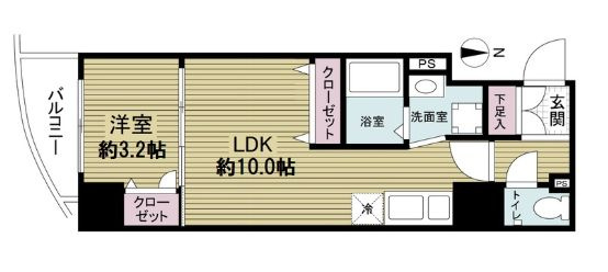 大阪市中央区南船場２丁目の賃貸マンションの間取り