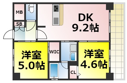 【間取り】 | エステムコート難波WESTSIDEⅡベイフレックス 仲介手数料無料