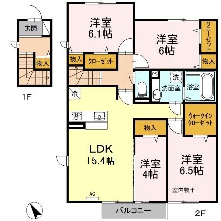 D-rooｍ城野駅　B棟の間取り