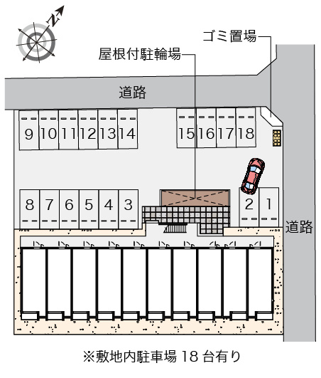 大竹市東栄１丁目のアパートの区画図|画像4