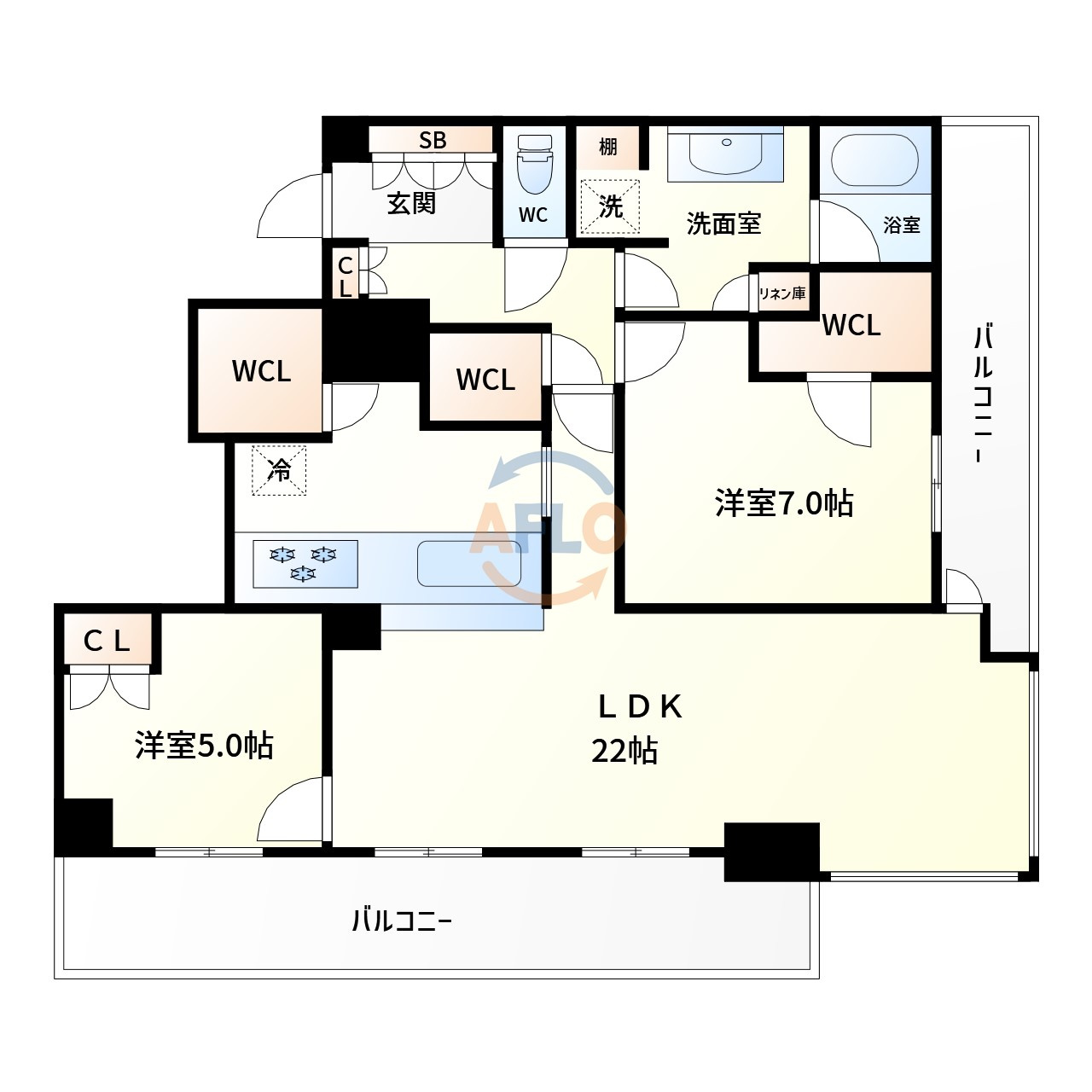 シティタワー堀江　堀江小学校区の間取り|シティタワー堀江　間取り