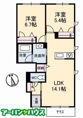 リズ老松 B棟の内装