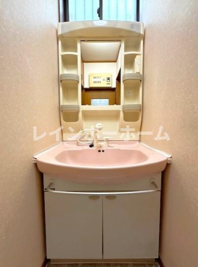 ペットと暮らすふじみ野戸建ての独立洗面台