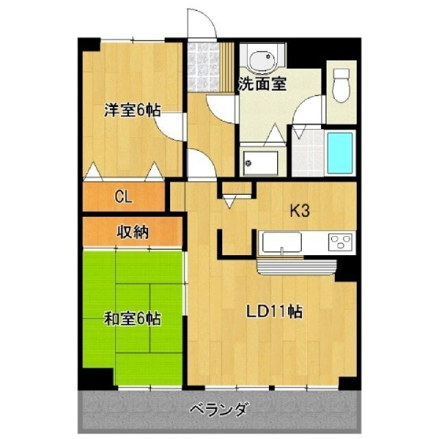 グランピアマンション津福の間取り|使い勝手の良い間取りです♪